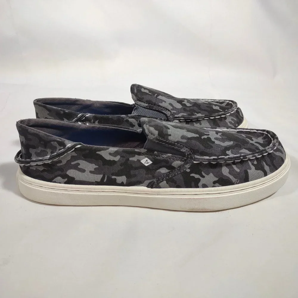 Sperry Top-Sider Salty washable grey camo Boy's Size 5M Washable NEW